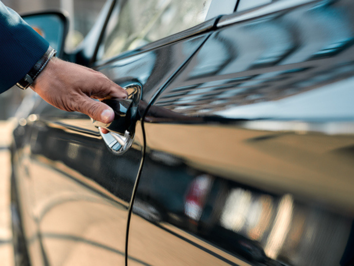 Person opening car door
