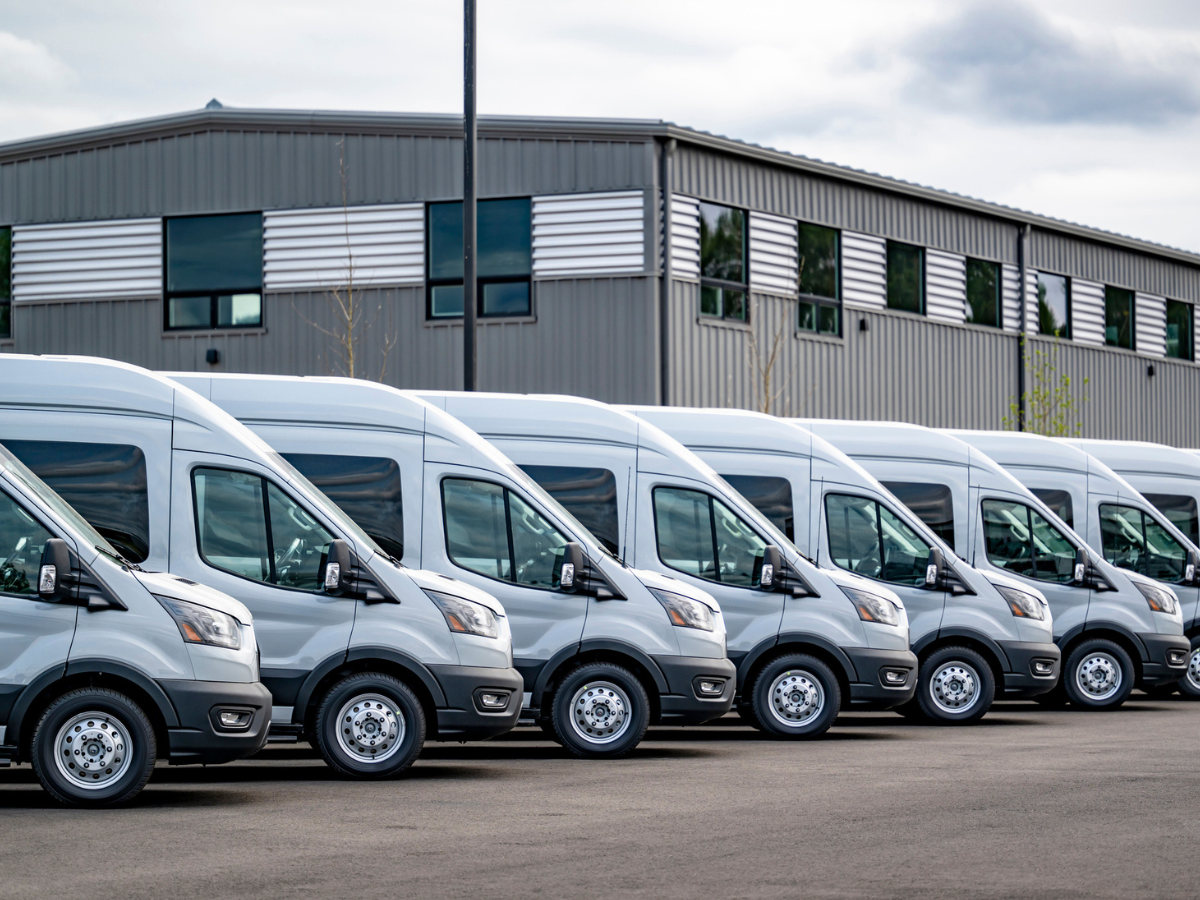 Fleet of vehicles with fleet vehicle insurance coverage