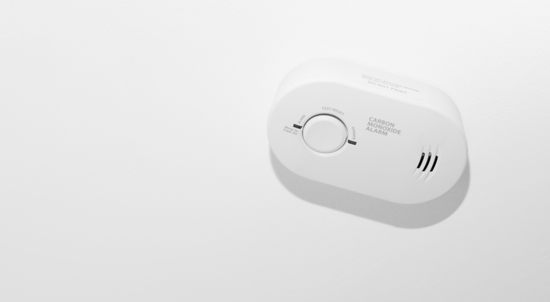 Carbon monoxide alarm at eye-level in a home