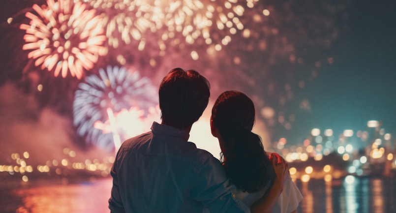 Viewing a fireworks show with safety in mind