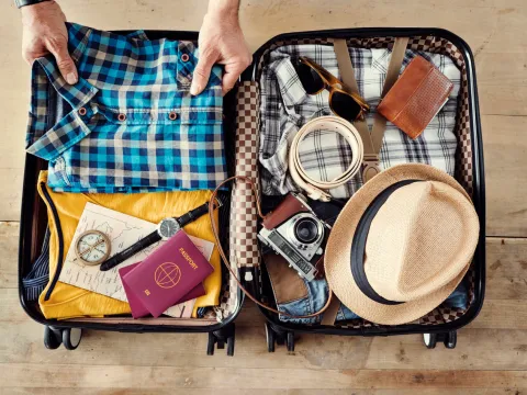 Packing a suitcase for vacation