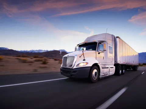commercial vehicle driving with sandbox commercial auto insurance