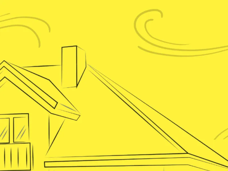 A roof with wind