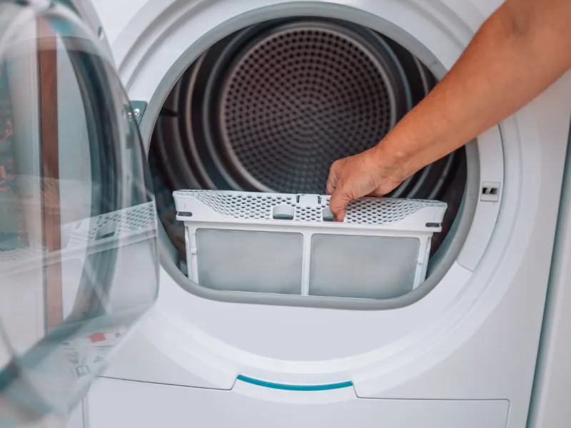 Cleaning lint out of dryer